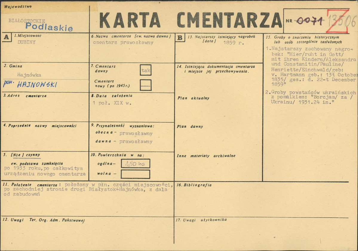 Karta cmentarza, skan nr 1