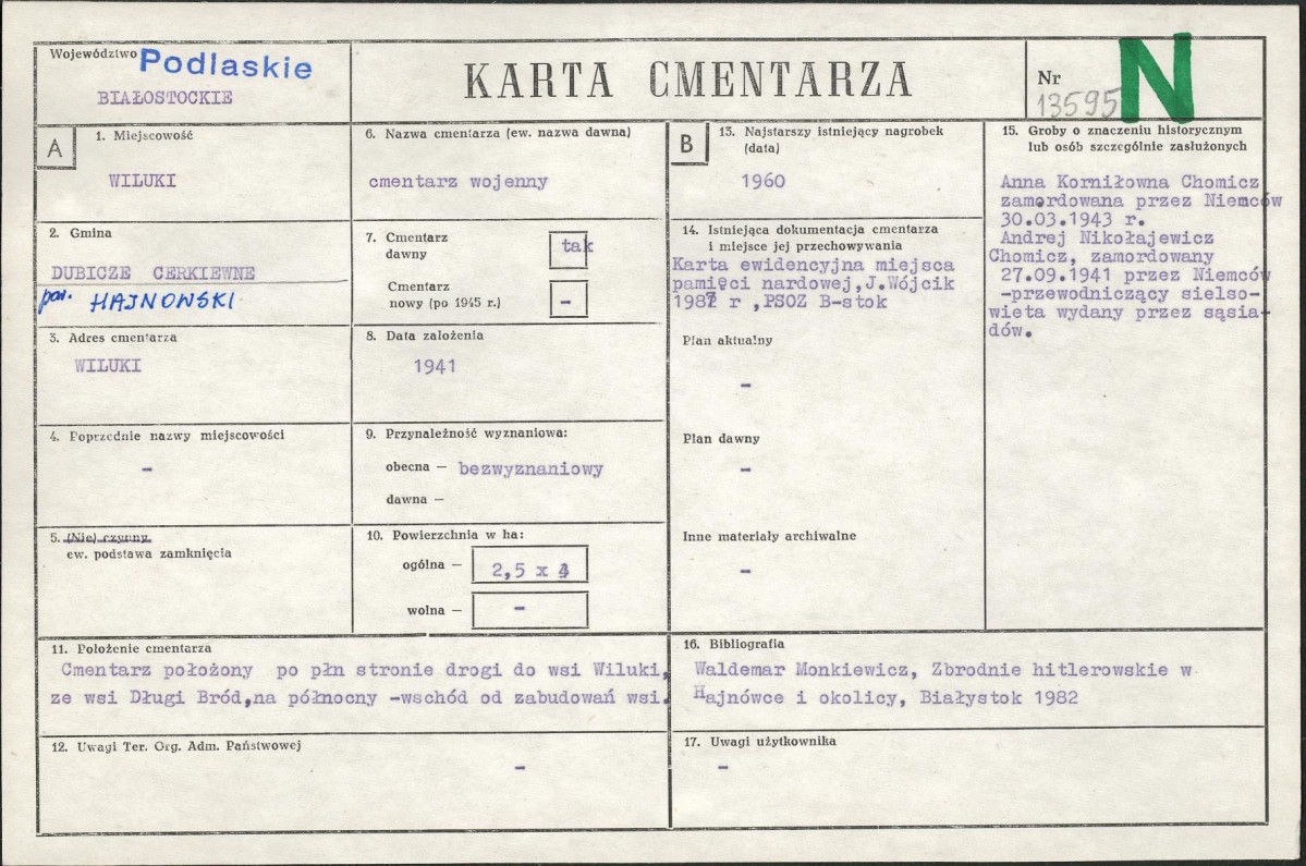 Karta cmentarza, skan nr 1