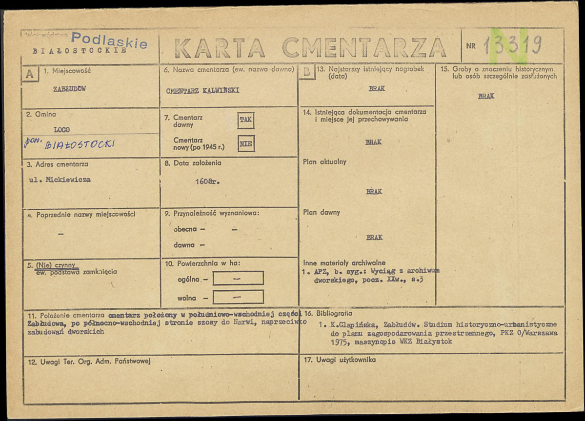 Karta cmentarza, skan nr 1