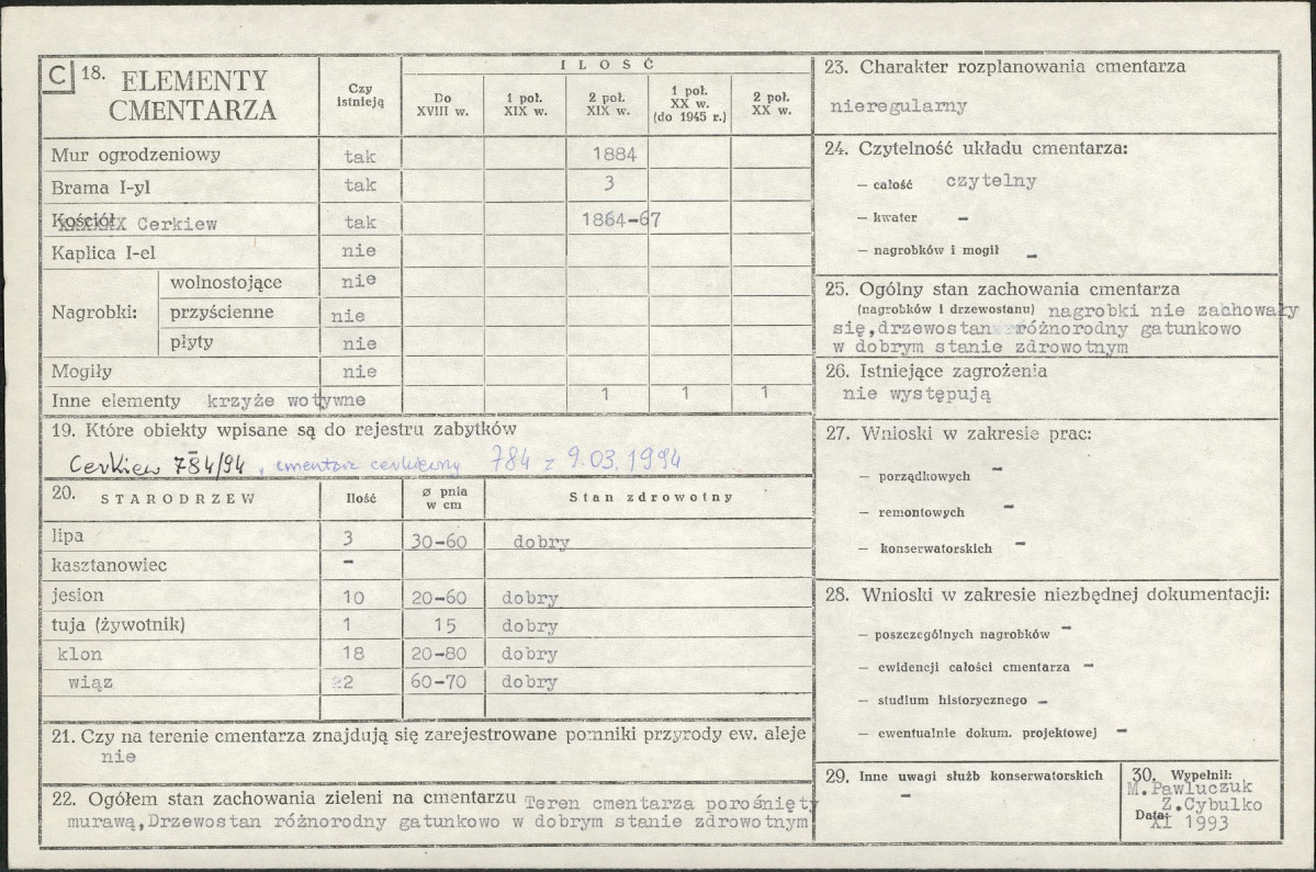 Karta cmentarza, skan nr 2