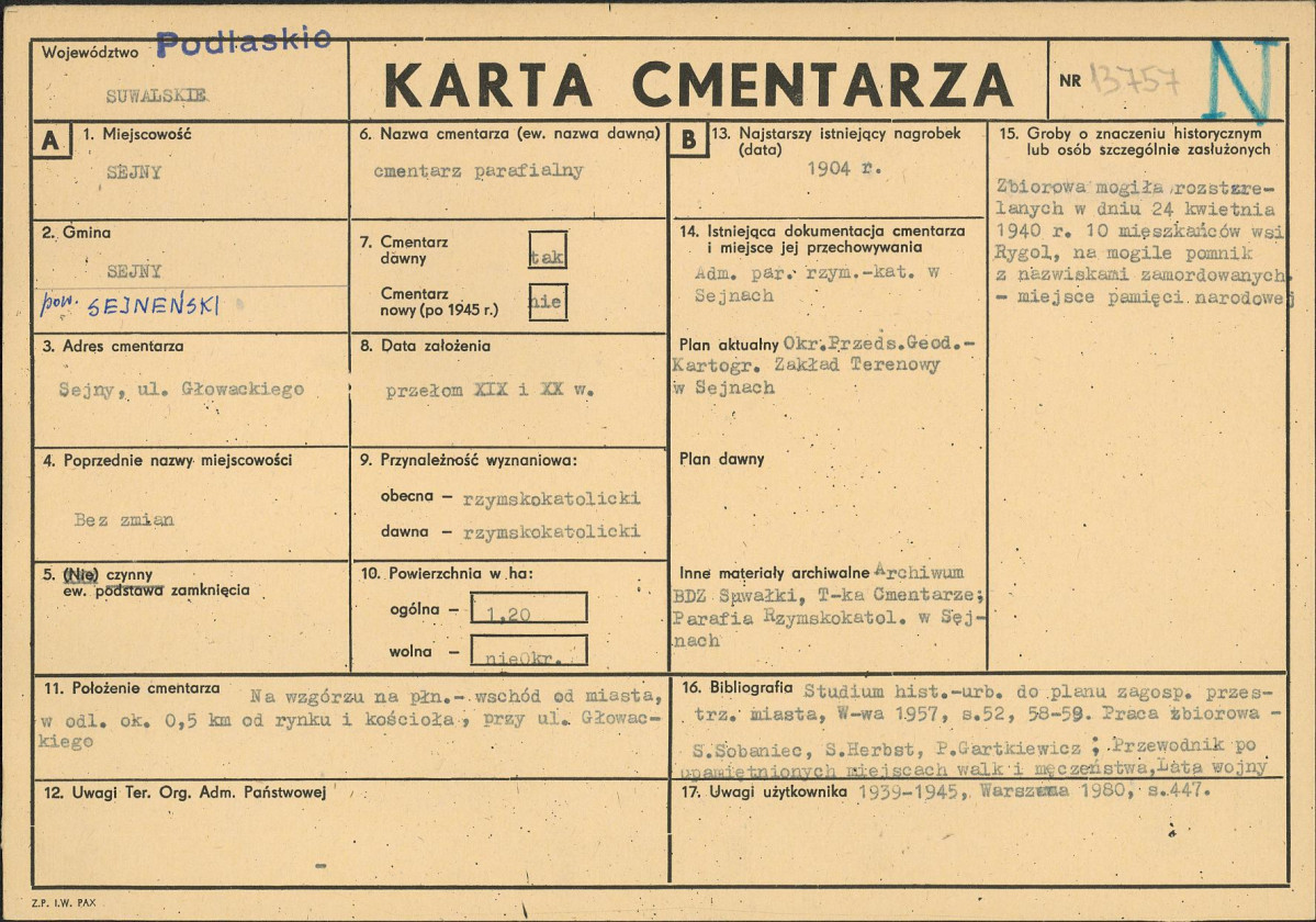 Karta cmentarza, skan nr 1