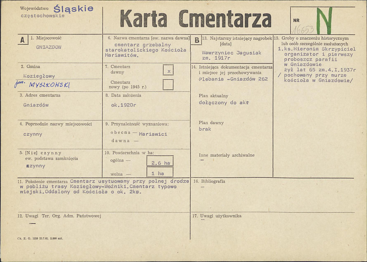 Karta cmentarza, skan nr 1