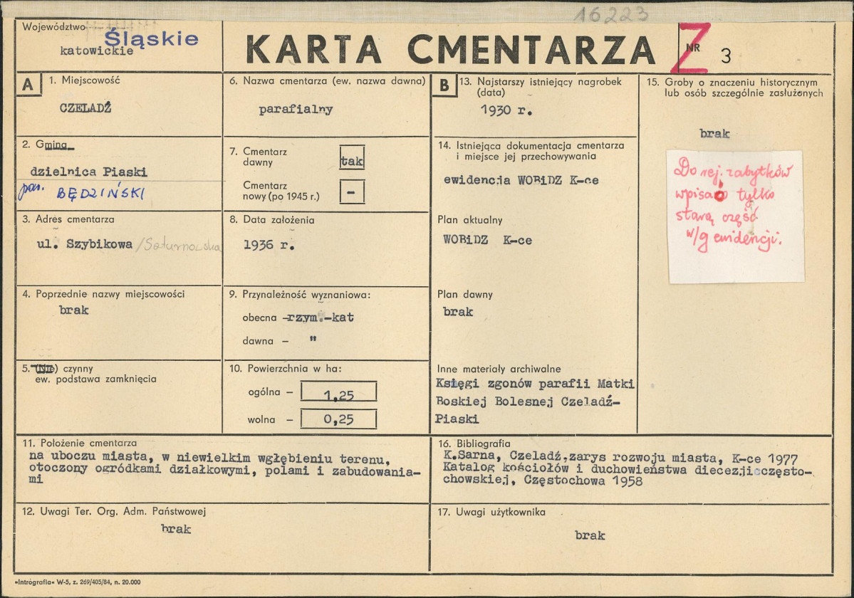 Karta cmentarza, skan nr 1