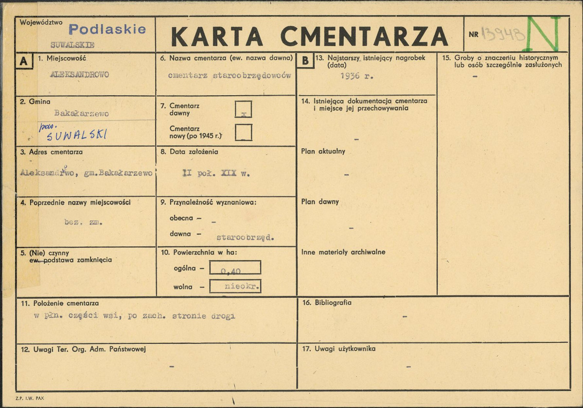 Karta cmentarza, skan nr 1