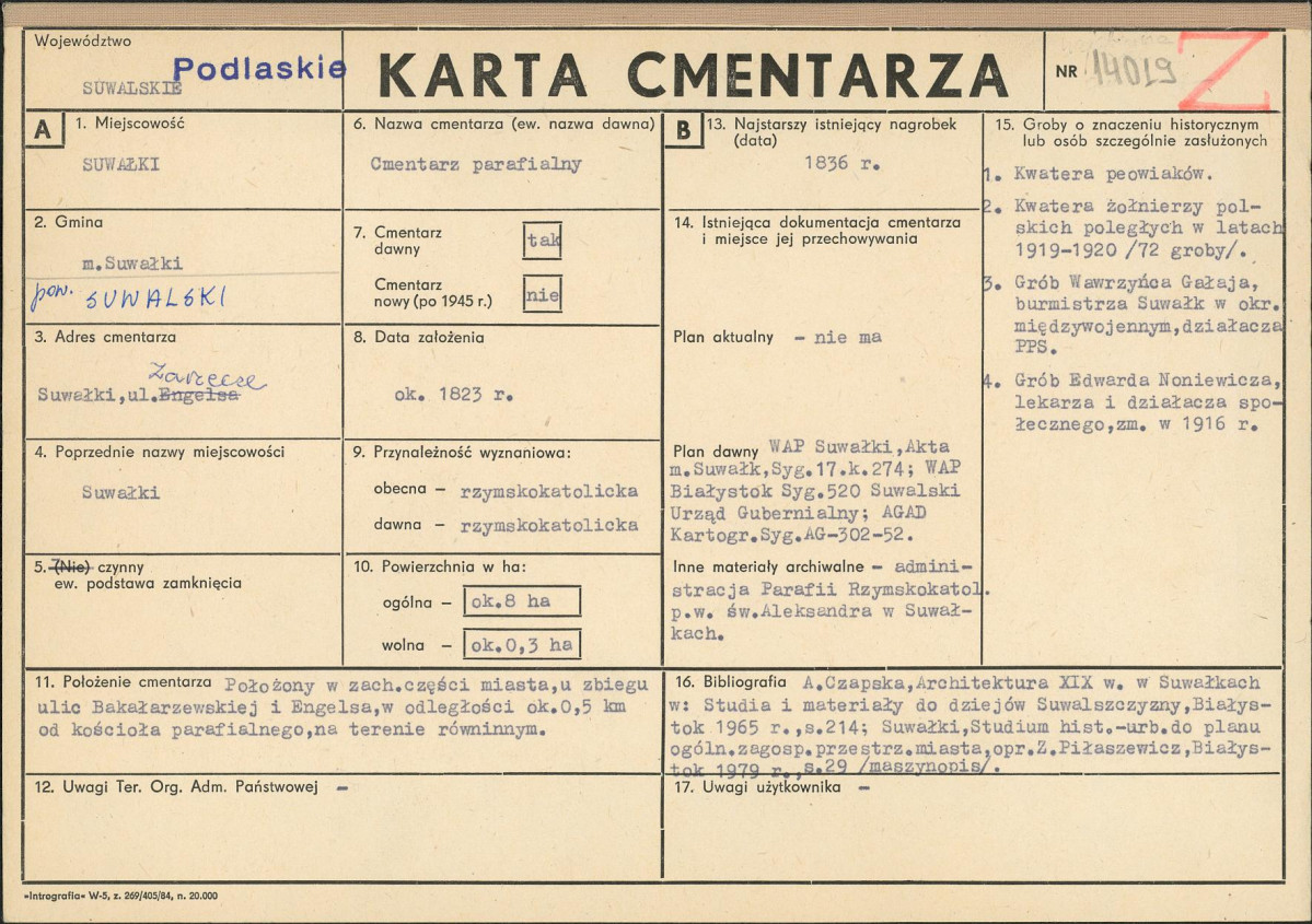 Karta cmentarza, skan nr 1