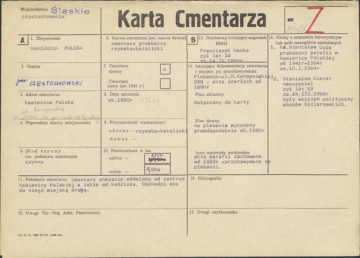 Karta cmentarza, skan nr 1