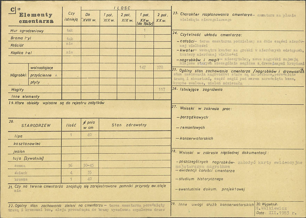 Karta cmentarza, skan nr 2