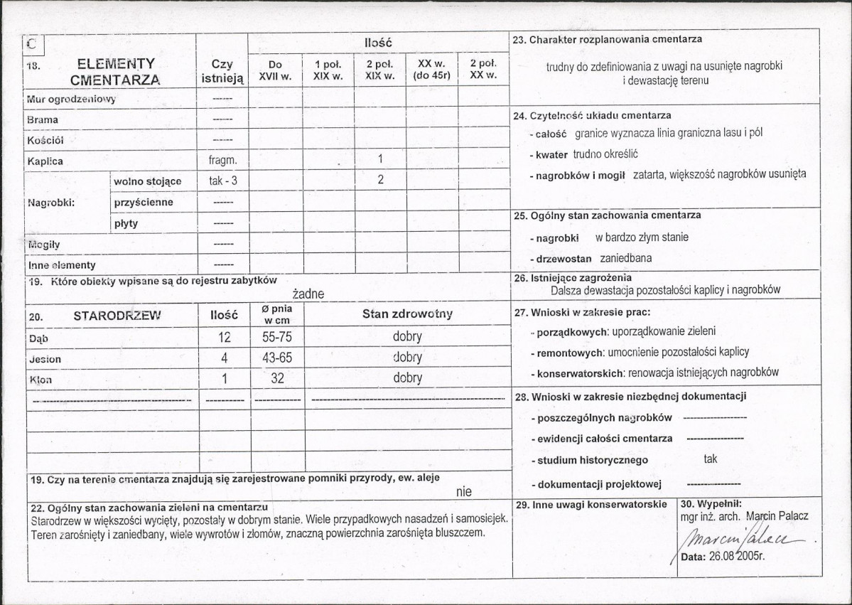 Karta cmentarza, skan nr 2