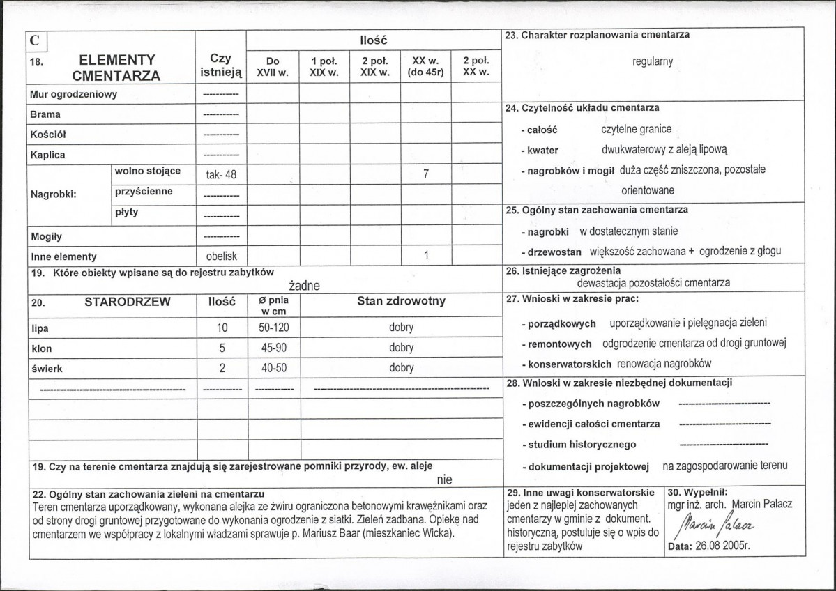 Karta cmentarza, skan nr 2