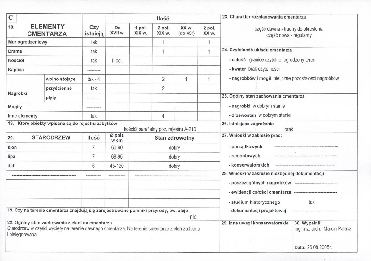 Karta cmentarza, skan nr 2