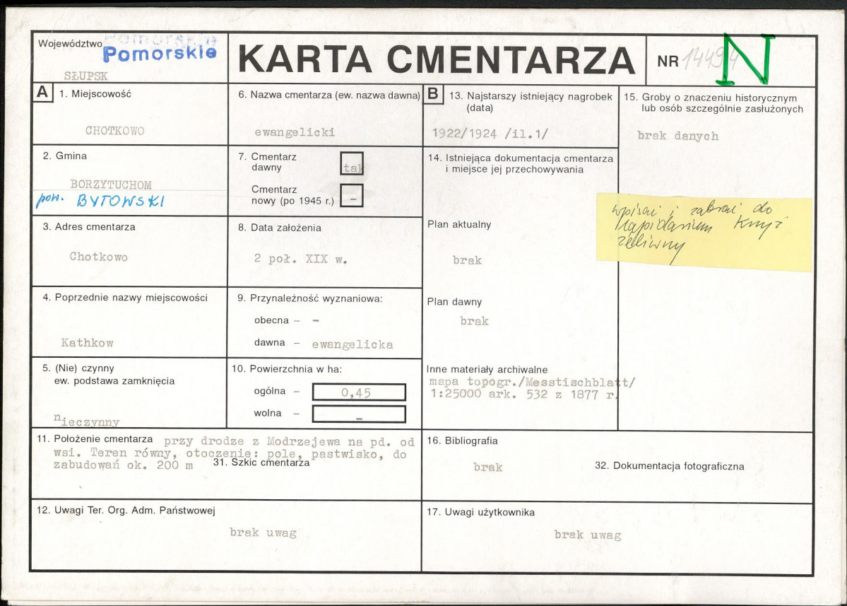 Karta cmentarza, skan nr 1