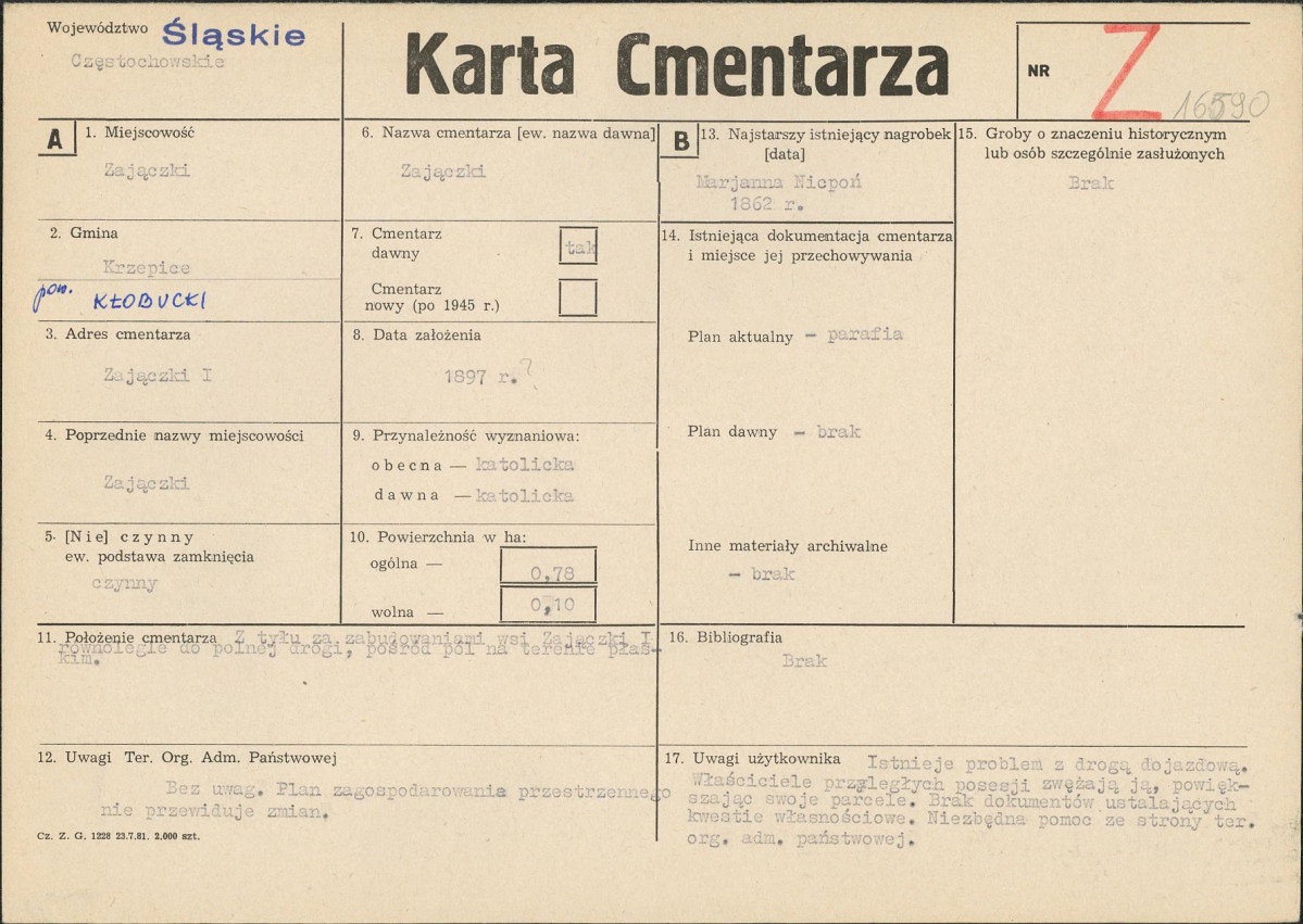 Karta cmentarza, skan nr 1