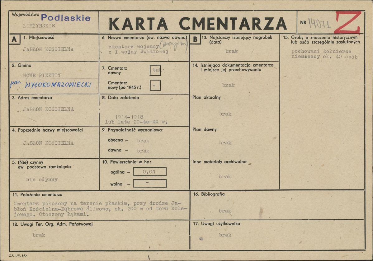 Karta cmentarza, skan nr 1