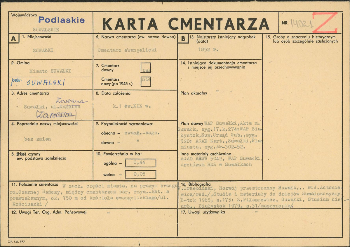 Karta cmentarza, skan nr 1