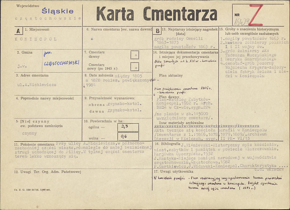 Karta cmentarza, skan nr 1