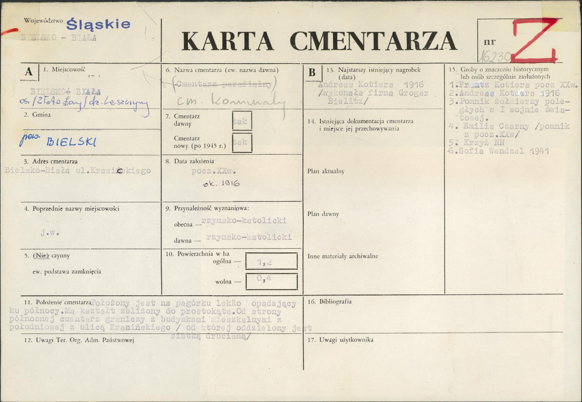 Karta cmentarza, skan nr 1
