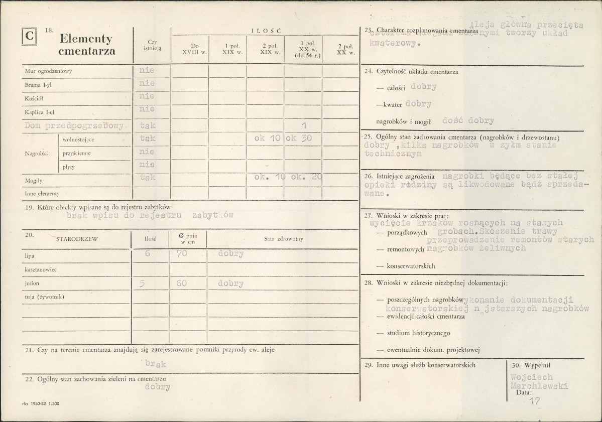 Karta cmentarza, skan nr 2