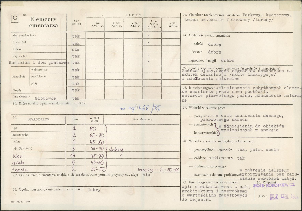 Karta cmentarza, skan nr 2