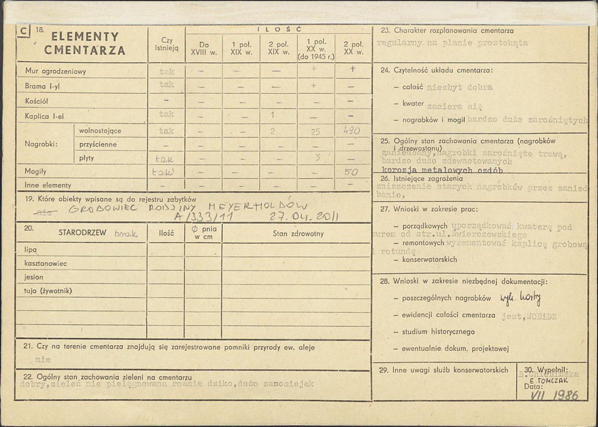 Karta cmentarza, skan nr 2