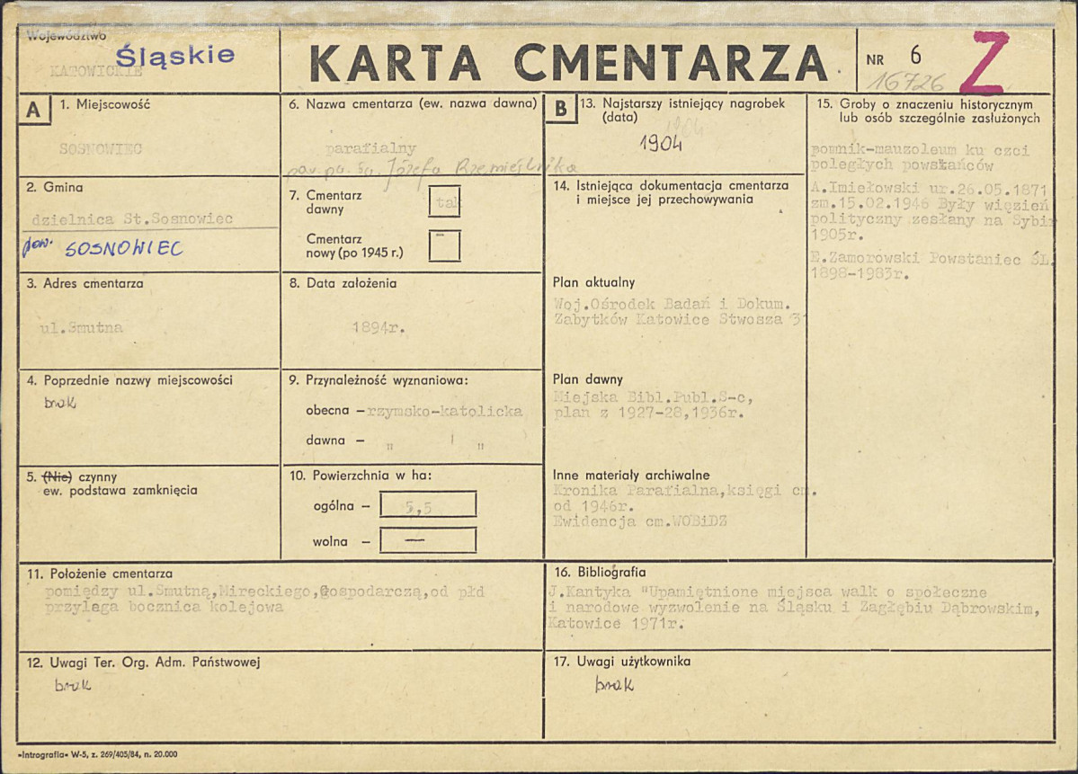 Karta cmentarza, skan nr 1