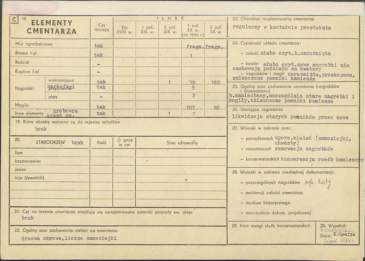 Karta cmentarza, skan nr 2