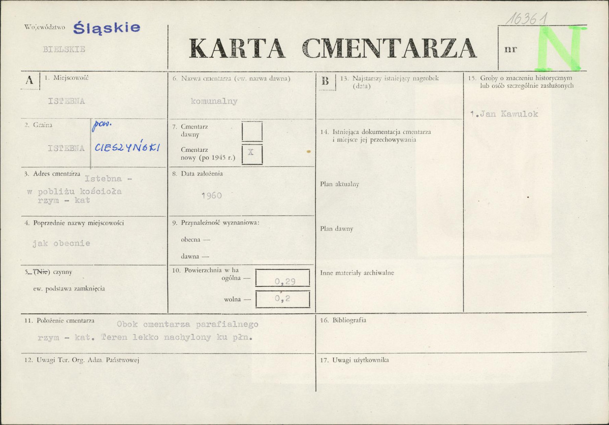 Karta cmentarza, skan nr 1