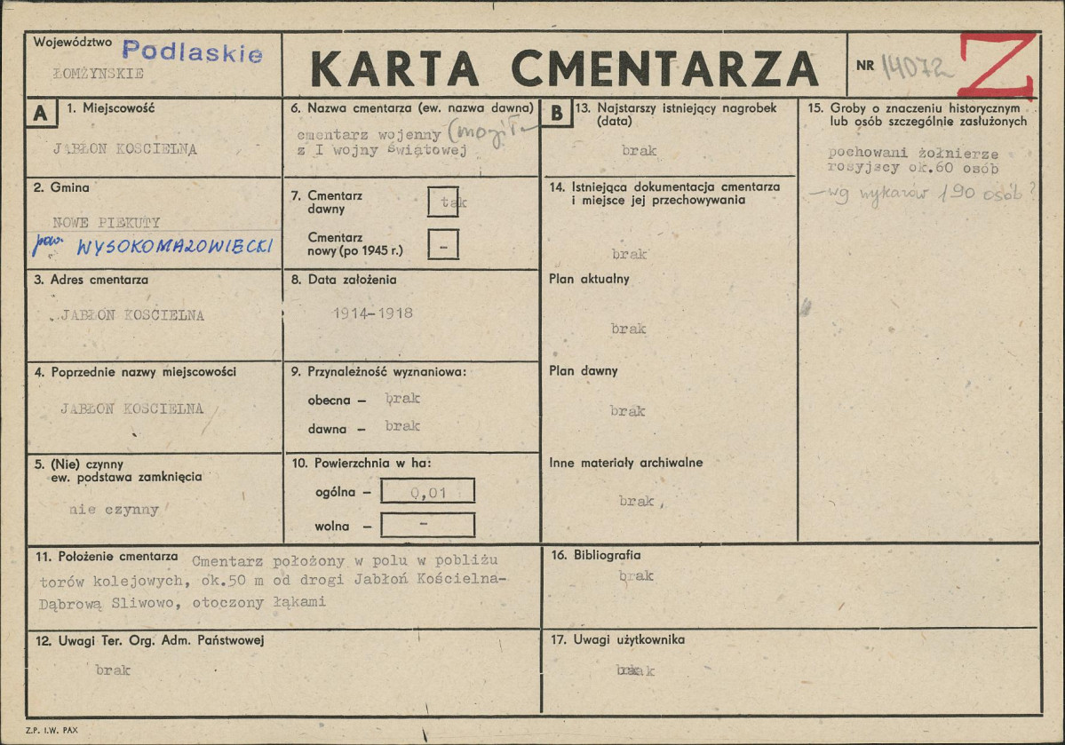 Karta cmentarza, skan nr 1