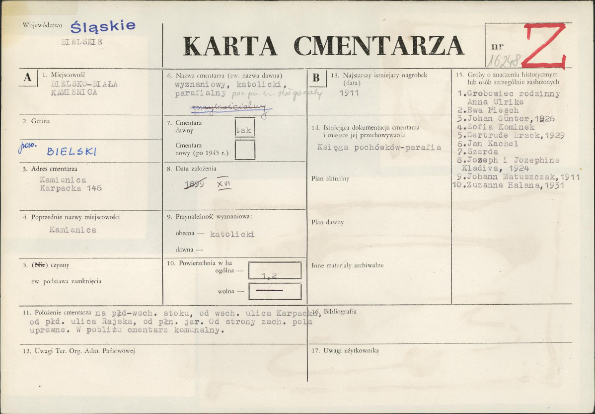 Karta cmentarza, skan nr 1