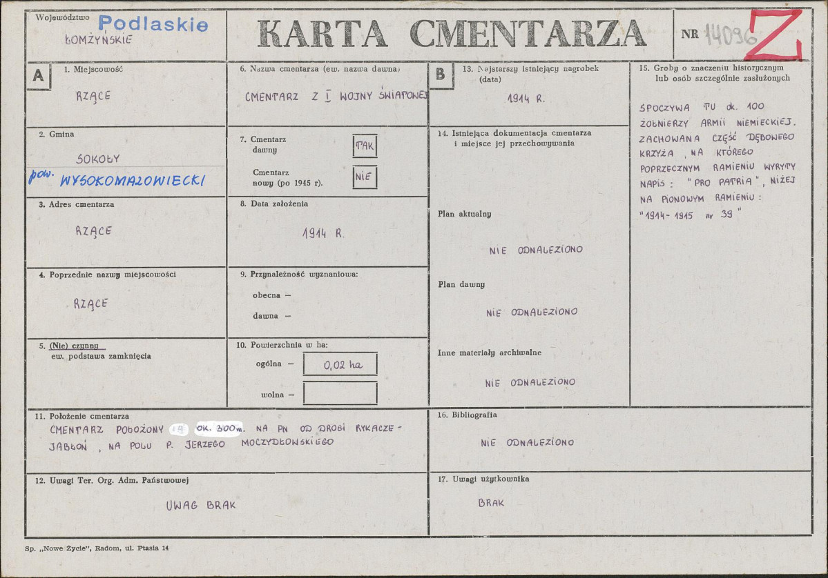 Karta cmentarza, skan nr 1
