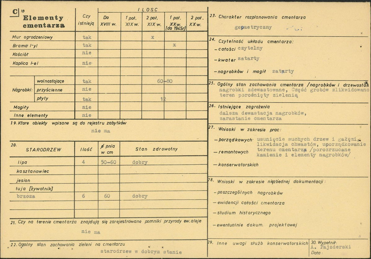 Karta cmentarza, skan nr 2