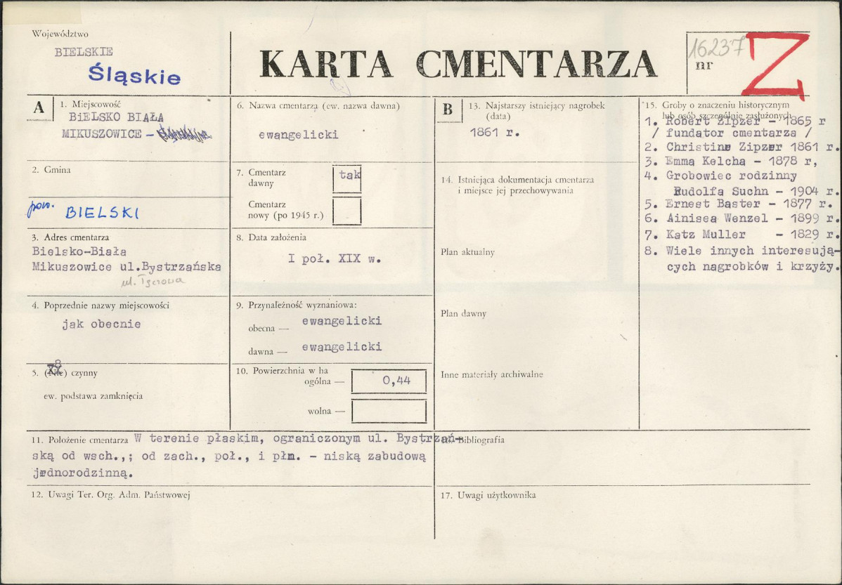 Karta cmentarza, skan nr 1