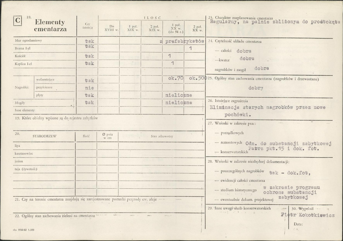 Karta cmentarza, skan nr 2