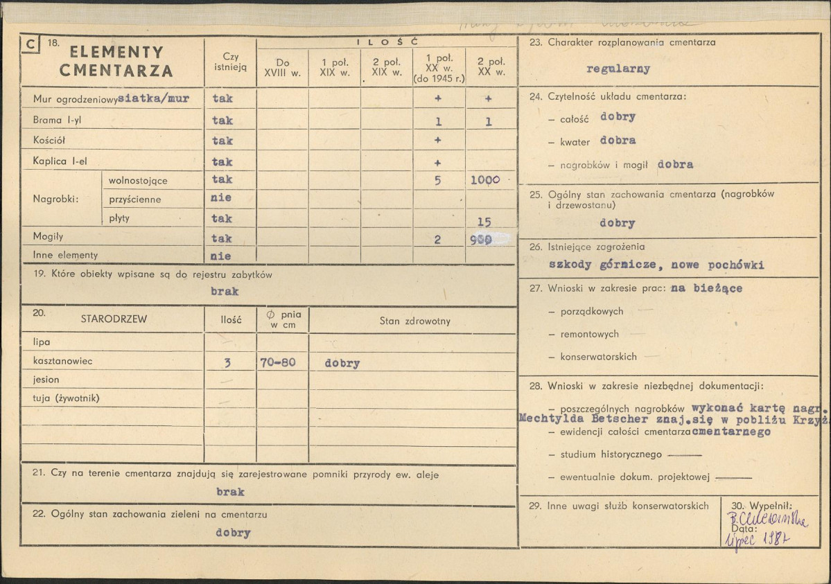 Karta cmentarza, skan nr 2