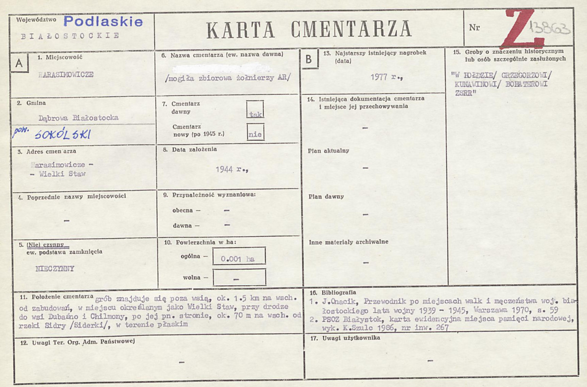 Karta cmentarza, skan nr 1