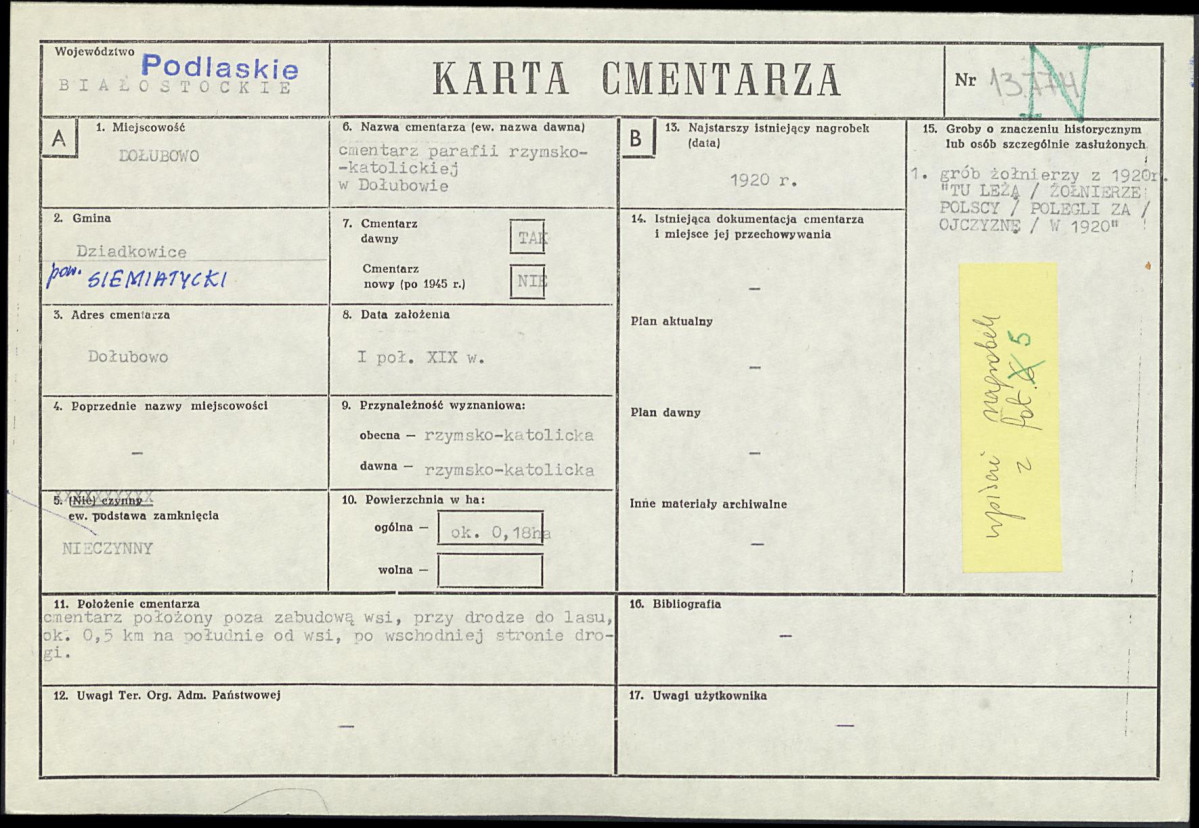 Karta cmentarza, skan nr 1