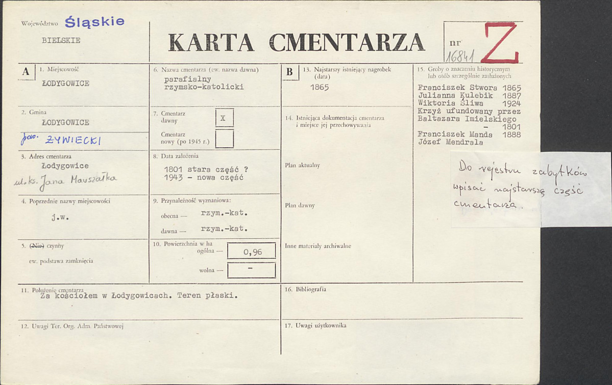 Karta cmentarza, skan nr 1