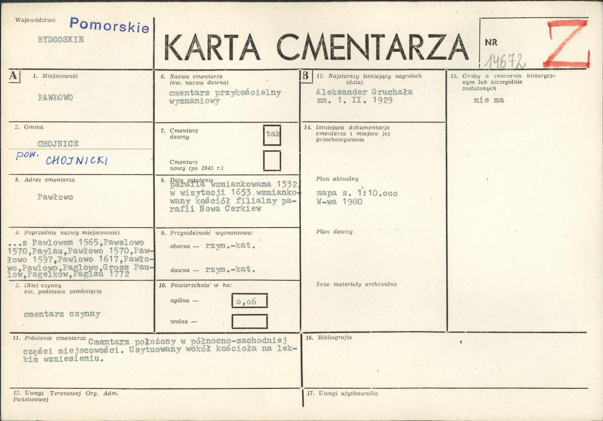 Karta cmentarza, skan nr 1