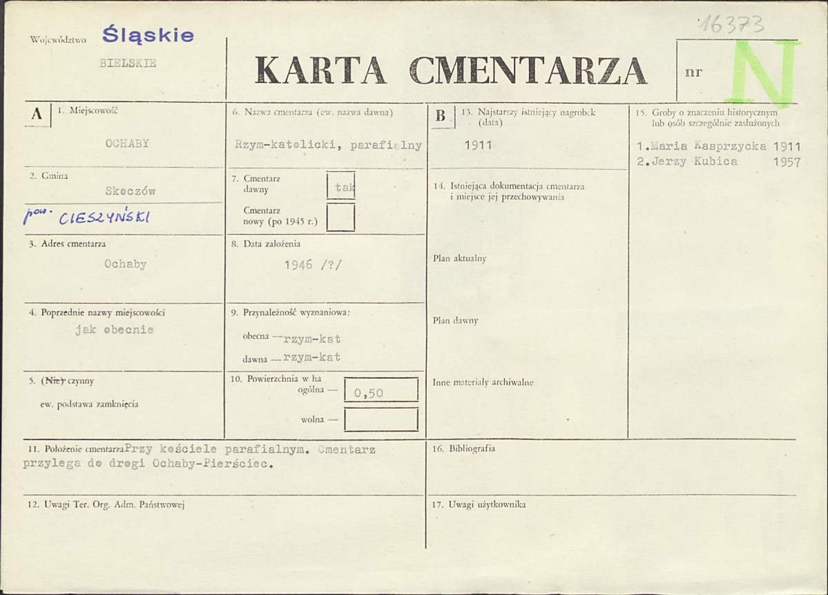 Karta cmentarza, skan nr 1