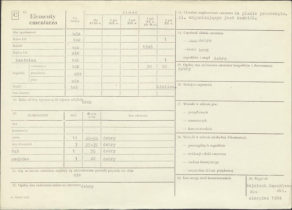 Karta cmentarza, skan nr 2
