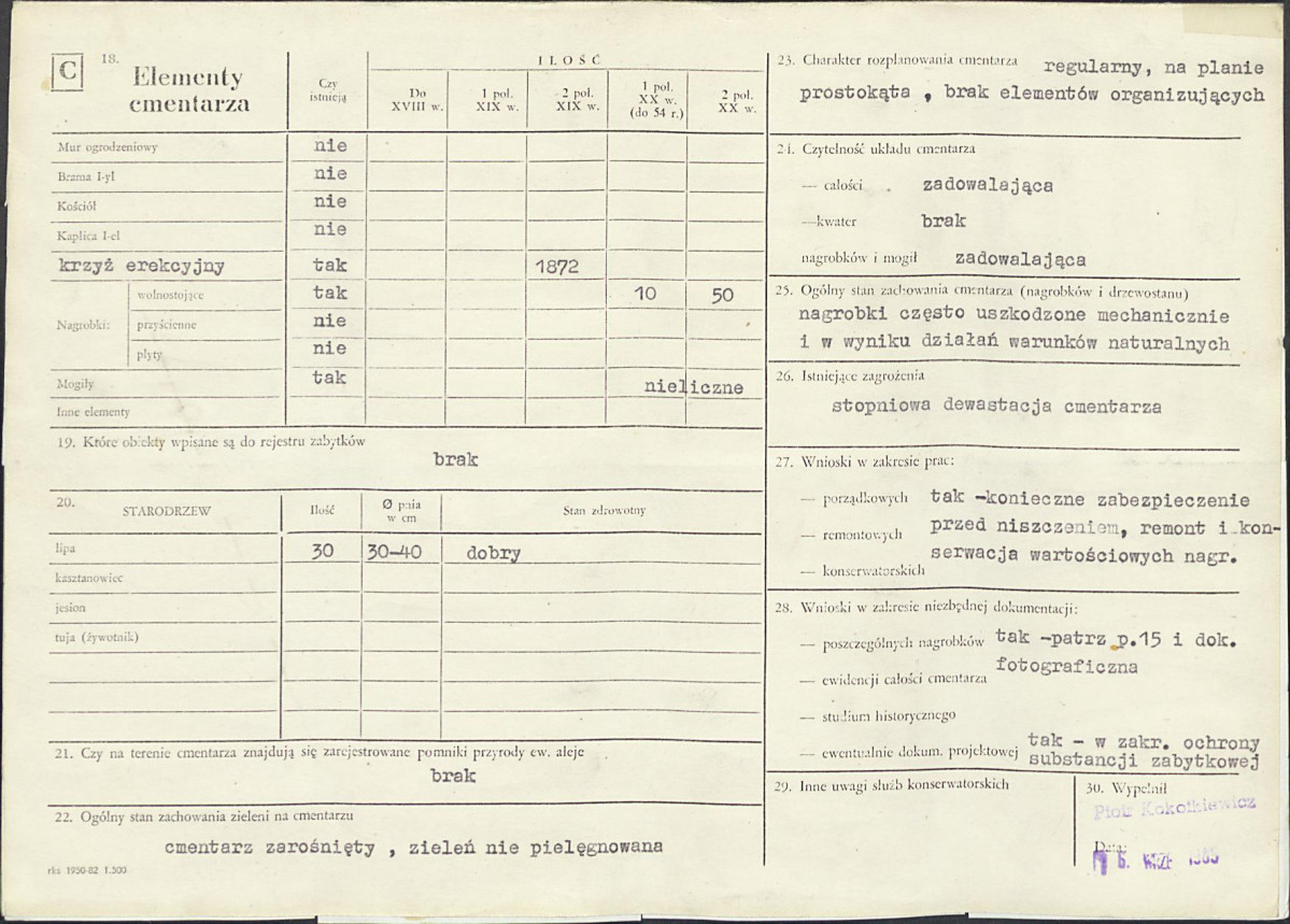 Karta cmentarza, skan nr 2