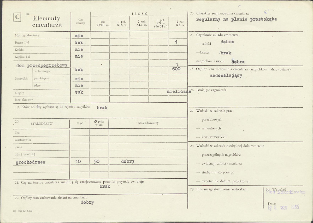 Karta cmentarza, skan nr 2