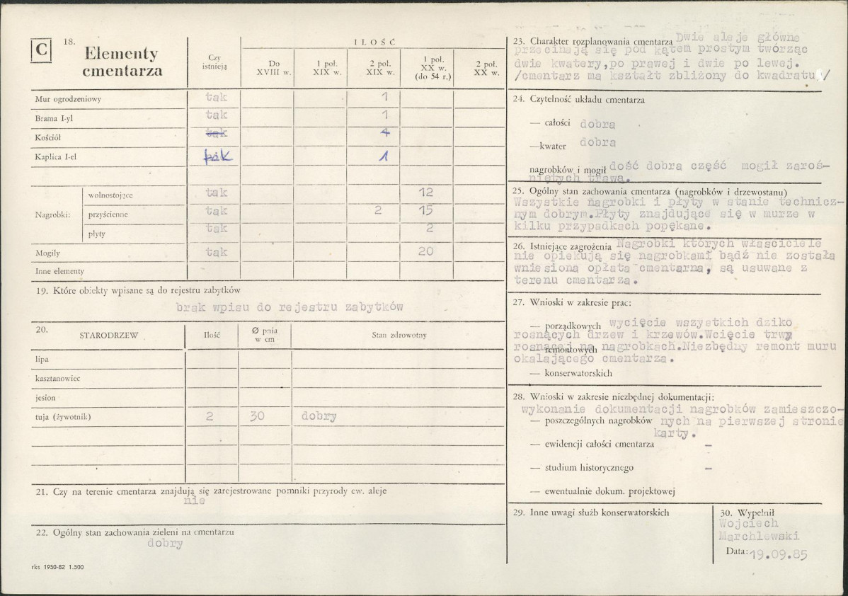Karta cmentarza, skan nr 2