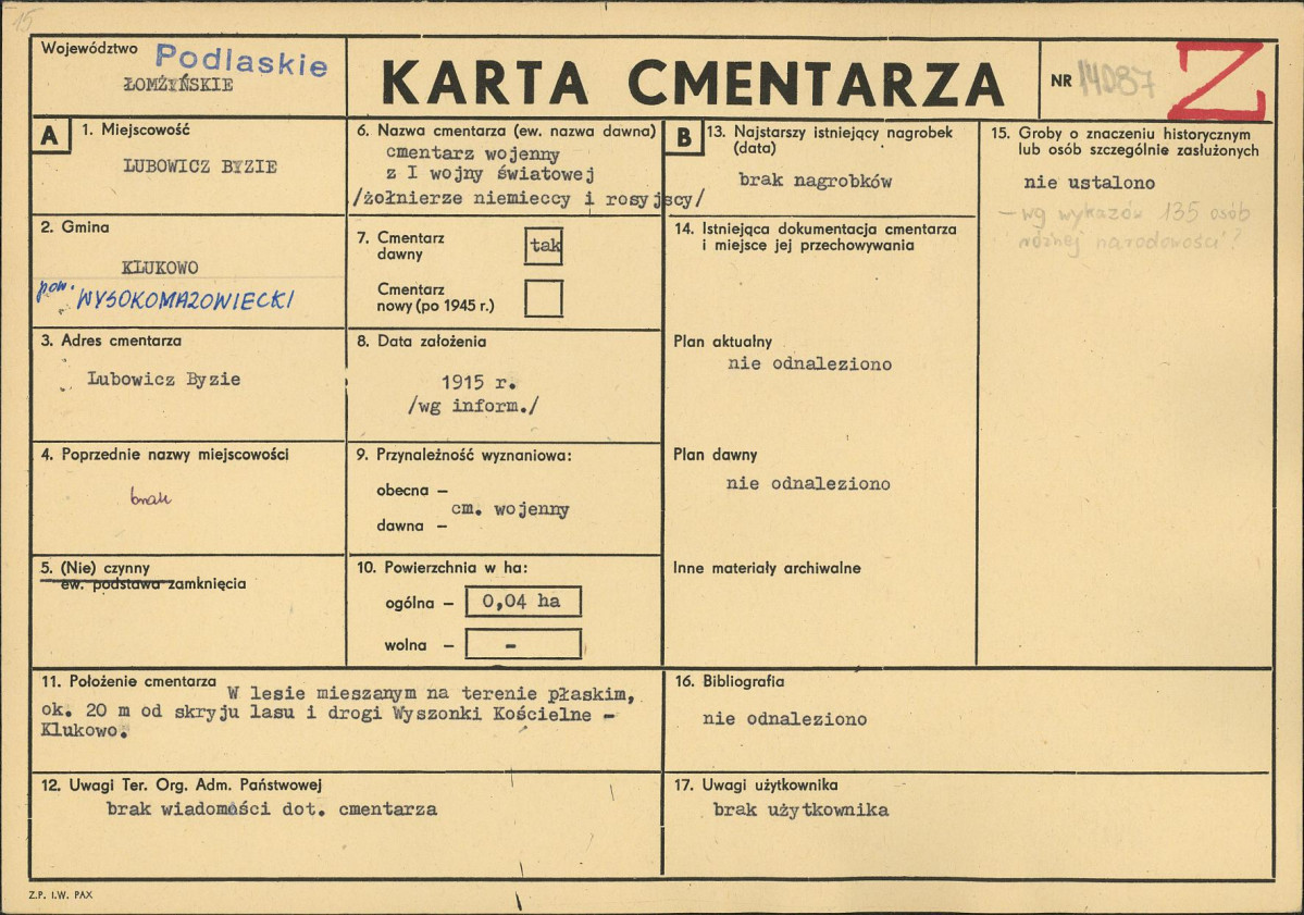 Karta cmentarza, skan nr 1