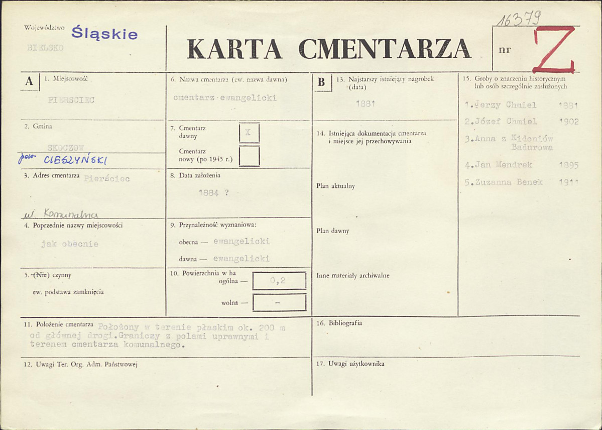 Karta cmentarza, skan nr 1