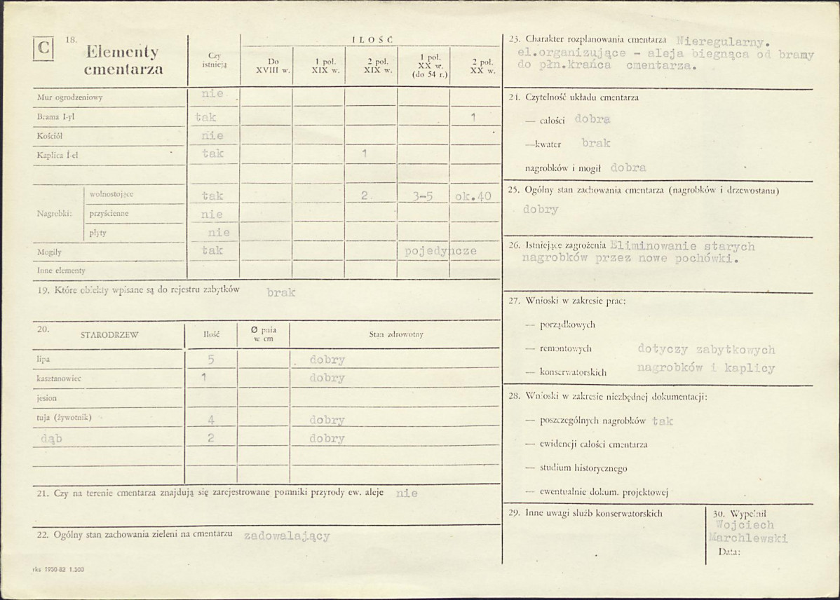 Karta cmentarza, skan nr 2