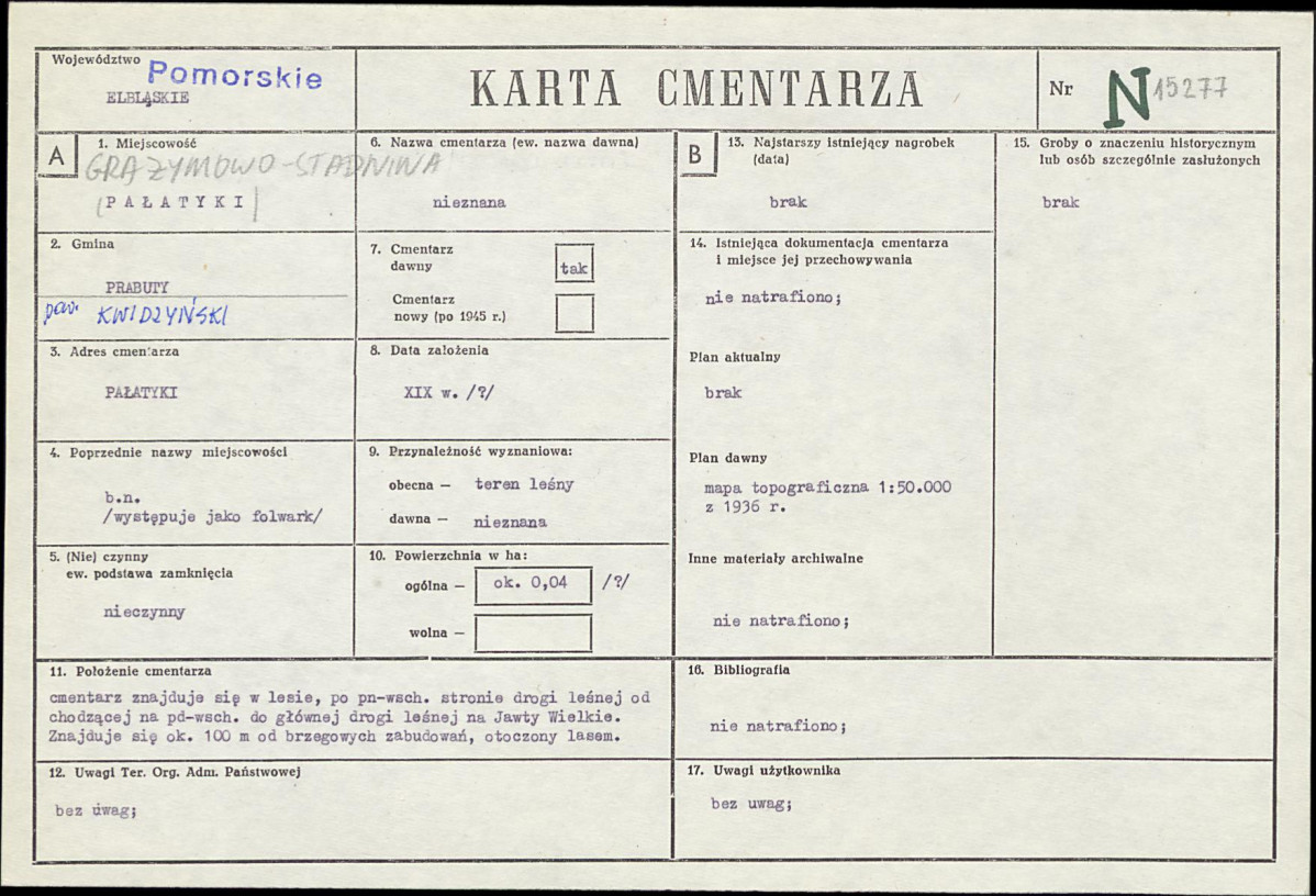 Karta cmentarza, skan nr 1