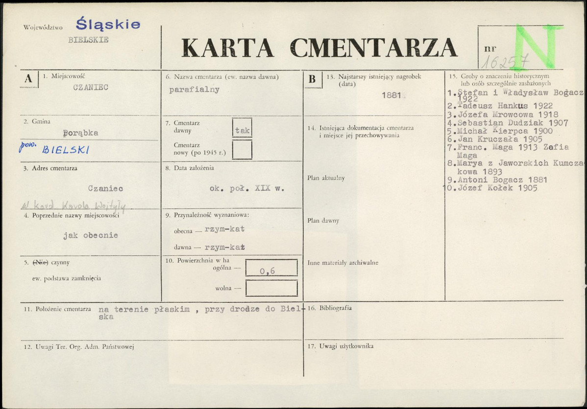 Karta cmentarza, skan nr 1
