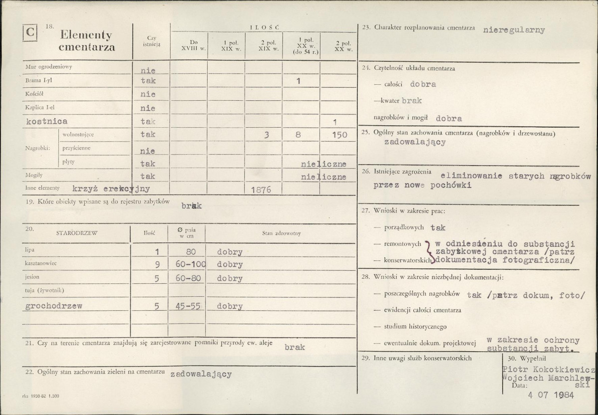 Karta cmentarza, skan nr 2