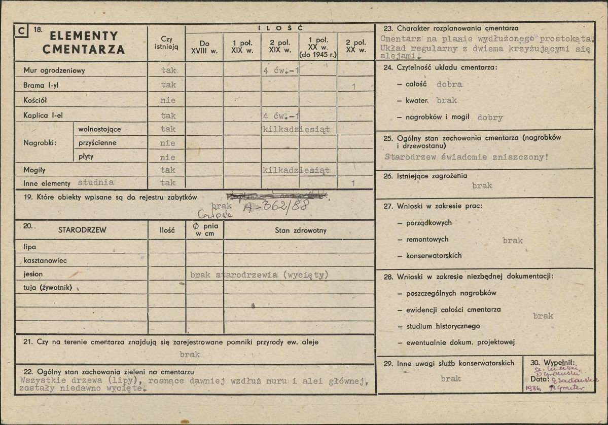 Karta cmentarza, skan nr 2