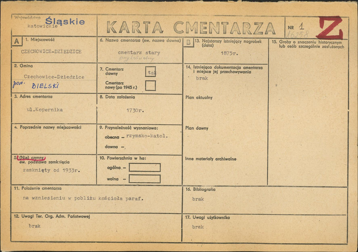 Karta cmentarza, skan nr 1